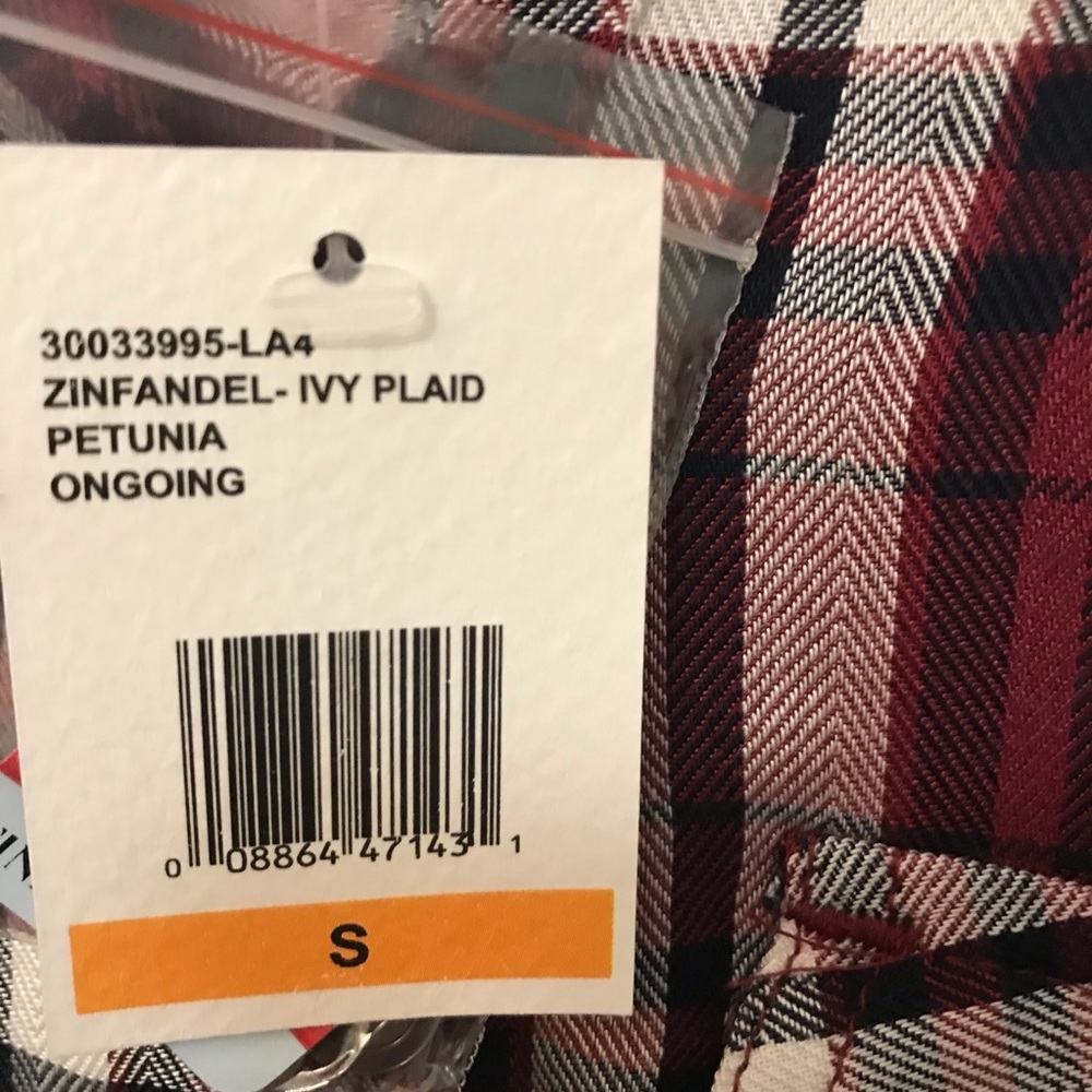NWT Jessica Simpson Red Plaid Button Down Top size small - Picture 5 of 5